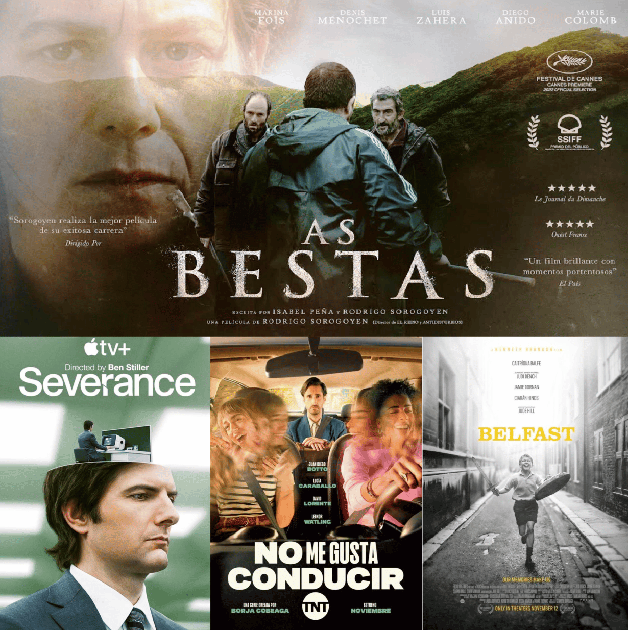 BELFAST, AS BESTAS, MEJORES PELICULAS DEL 2022 PARA LA CLAQUETA
